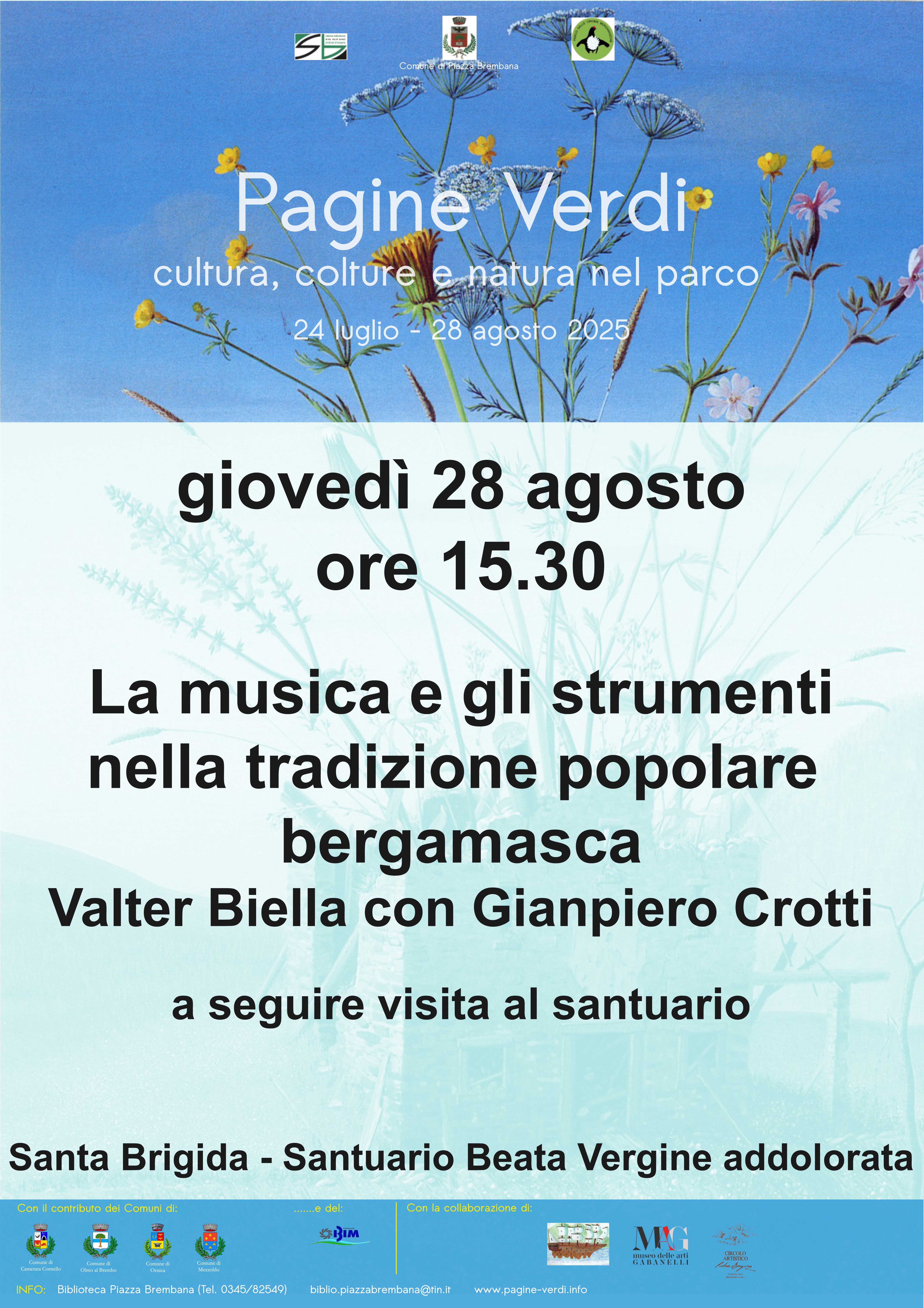 Pagine verdi: cultura, colture e natura nel parco. La musica popolare con i suoi strumenti